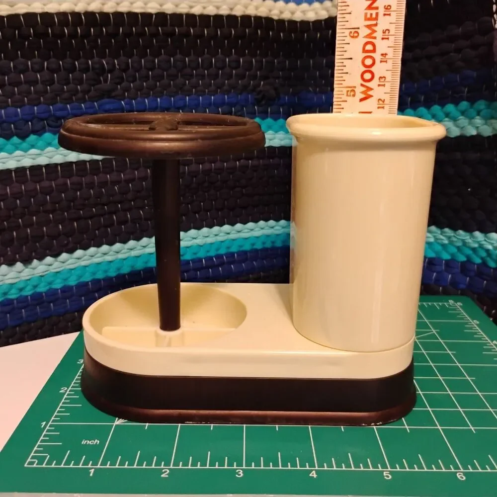 mDesign Decorative Toothbrush Holder with Storage Cup